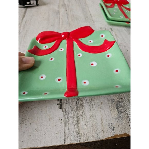 Raz Carol King present plate Paula buttel Xmas decor polka dot unique cute - Picture 3 of 6